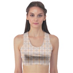 Portuguese Vibes - Brown And White Geometric Plaids Sports Bra by ConteMonfrey