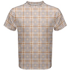 Portuguese Vibes - Brown and white geometric plaids Men s Cotton Tee