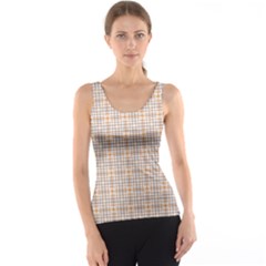 Portuguese Vibes - Brown and white geometric plaids Tank Top