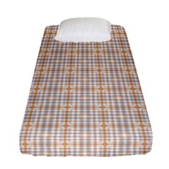 Portuguese Vibes - Brown And White Geometric Plaids Fitted Sheet (single Size) by ConteMonfrey