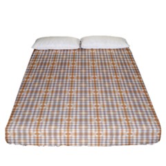 Portuguese Vibes - Brown and white geometric plaids Fitted Sheet (California King Size)