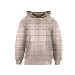 Portuguese Vibes - Brown and white geometric plaids Kids  Pullover Hoodie
