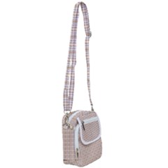 Portuguese Vibes - Brown and white geometric plaids Shoulder Strap Belt Bag