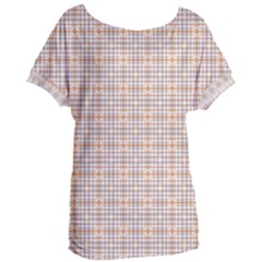 Portuguese Vibes - Brown and white geometric plaids Women s Oversized Tee