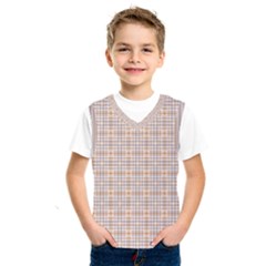 Portuguese Vibes - Brown and white geometric plaids Kids  Basketball Tank Top