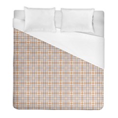Portuguese Vibes - Brown And White Geometric Plaids Duvet Cover (full/ Double Size)
