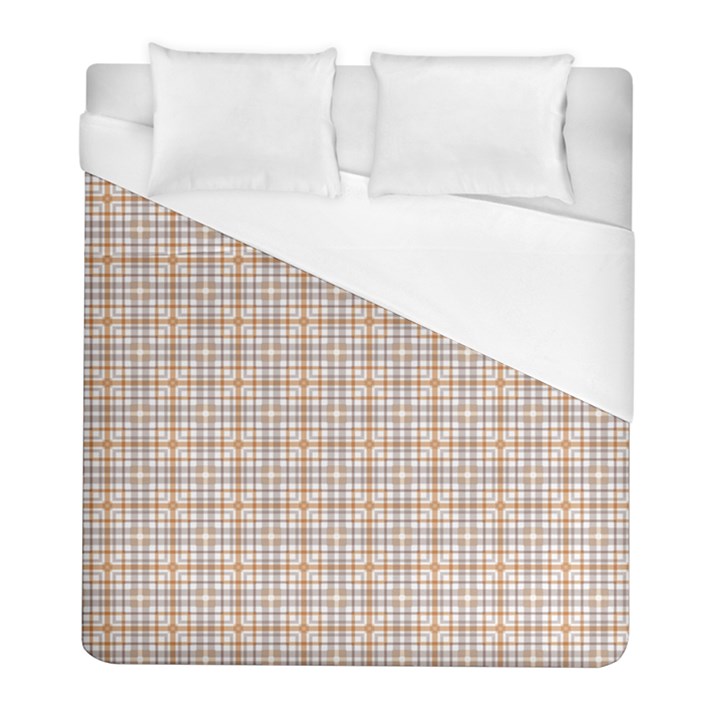 Portuguese Vibes - Brown and white geometric plaids Duvet Cover (Full/ Double Size)