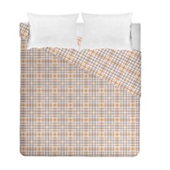 Portuguese Vibes - Brown and white geometric plaids Duvet Cover Double Side (Full/ Double Size)