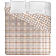 Portuguese Vibes - Brown and white geometric plaids Duvet Cover Double Side (California King Size)