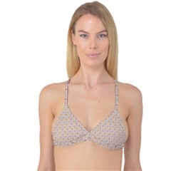 Portuguese Vibes - Brown and white geometric plaids Reversible Tri Bikini Top