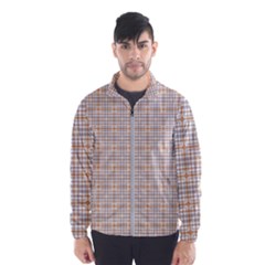 Portuguese Vibes - Brown and white geometric plaids Men s Windbreaker