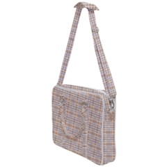 Portuguese Vibes - Brown and white geometric plaids Cross Body Office Bag