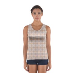 Portuguese Vibes - Brown and white geometric plaids Sport Tank Top 