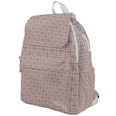 Portuguese Vibes - Brown and white geometric plaids Top Flap Backpack