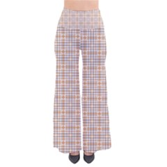 Portuguese Vibes - Brown and white geometric plaids So Vintage Palazzo Pants