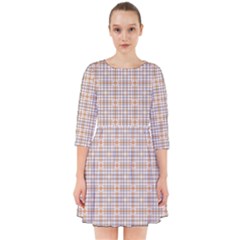 Portuguese Vibes - Brown and white geometric plaids Smock Dress