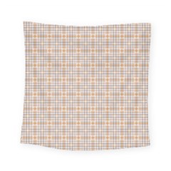 Portuguese Vibes - Brown and white geometric plaids Square Tapestry (Small)