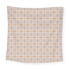 Portuguese Vibes - Brown and white geometric plaids Square Tapestry (Large)