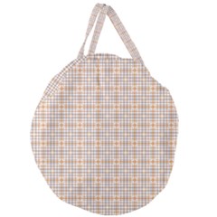 Portuguese Vibes - Brown and white geometric plaids Giant Round Zipper Tote