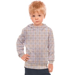 Portuguese Vibes - Brown and white geometric plaids Kids  Hooded Pullover