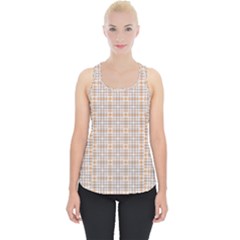 Portuguese Vibes - Brown and white geometric plaids Piece Up Tank Top