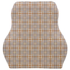 Portuguese Vibes - Brown and white geometric plaids Car Seat Velour Cushion 