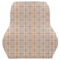 Portuguese Vibes - Brown and white geometric plaids Car Seat Back Cushion 