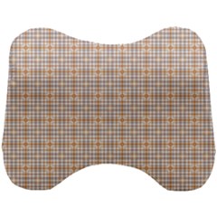 Portuguese Vibes - Brown and white geometric plaids Head Support Cushion