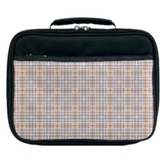 Portuguese Vibes - Brown and white geometric plaids Lunch Bag
