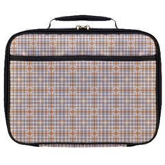 Portuguese Vibes - Brown and white geometric plaids Full Print Lunch Bag