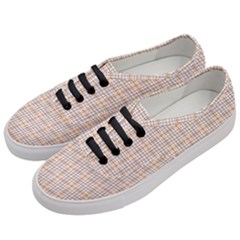 Portuguese Vibes - Brown and white geometric plaids Women s Classic Low Top Sneakers