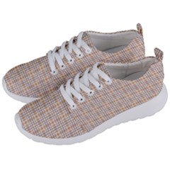 Portuguese Vibes - Brown and white geometric plaids Men s Lightweight Sports Shoes