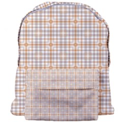 Portuguese Vibes - Brown And White Geometric Plaids Giant Full Print Backpack by ConteMonfrey