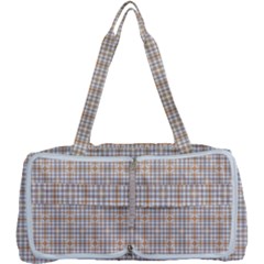Portuguese Vibes - Brown and white geometric plaids Multi Function Bag