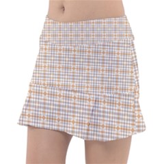 Portuguese Vibes - Brown and white geometric plaids Classic Tennis Skirt