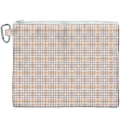 Portuguese Vibes - Brown and white geometric plaids Canvas Cosmetic Bag (XXXL)