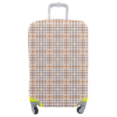 Portuguese Vibes - Brown and white geometric plaids Luggage Cover (Medium)