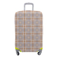 Portuguese Vibes - Brown and white geometric plaids Luggage Cover (Small)
