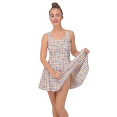 Portuguese Vibes - Brown And White Geometric Plaids Inside Out Casual Dress