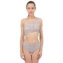 Portuguese Vibes - Brown and white geometric plaids Spliced Up Two Piece Swimsuit View1