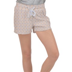Portuguese Vibes - Brown and white geometric plaids Velour Lounge Shorts