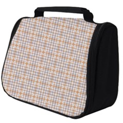 Portuguese Vibes - Brown and white geometric plaids Full Print Travel Pouch (Big)