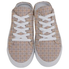 Portuguese Vibes - Brown and white geometric plaids Half Slippers