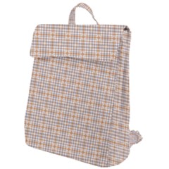 Portuguese Vibes - Brown and white geometric plaids Flap Top Backpack