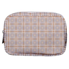 Portuguese Vibes - Brown and white geometric plaids Make Up Pouch (Small)