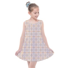 Portuguese Vibes - Brown and white geometric plaids Kids  Summer Dress