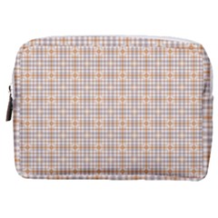 Portuguese Vibes - Brown and white geometric plaids Make Up Pouch (Medium)