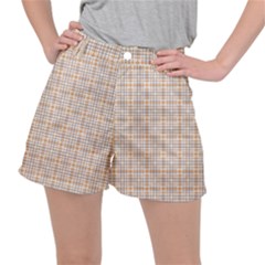 Portuguese Vibes - Brown and white geometric plaids Ripstop Shorts