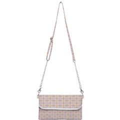 Portuguese Vibes - Brown and white geometric plaids Mini Crossbody Handbag