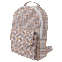 Portuguese Vibes - Brown and white geometric plaids Flap Pocket Backpack (Small)
